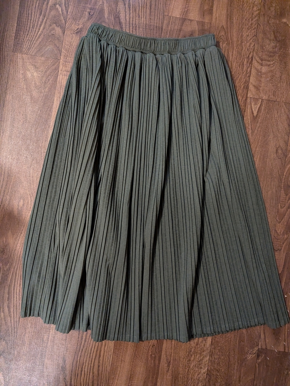 New ADRIANNA PAPELL Womens Medium Green Tea-Length Cocktail Pleated Skirt